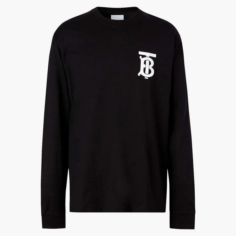 Burberry logo bomull långärmad t-shirt svart