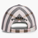 Burberry Logo Detail Check Cotton Baseball Cap Pink/black
