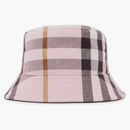 Burberry Logo Detail Check Cotton Bucket Hat Pink/black