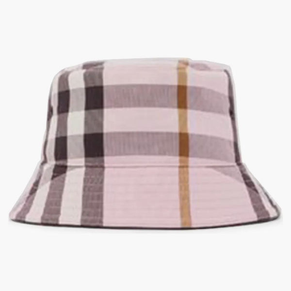 Burberry Logo Detail Check Cotton Bucket Has Pink/Black