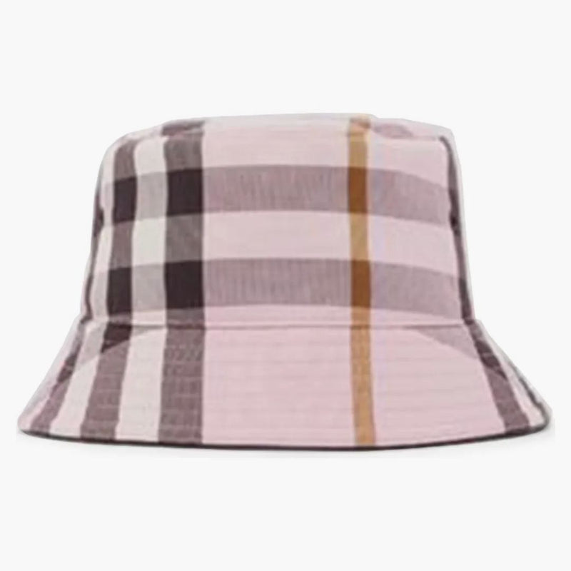 Burberry Logo Detalle Check Cotton Bucket tiene rosa/negro
