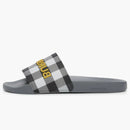 Burberry Logo Detail Check Slides Storm Grey