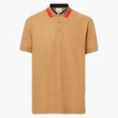 Burberry logo Detalle Pique Polos de algodón Camel