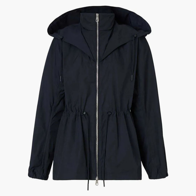 Burberry Logo Detail Hooded Parka Navy
