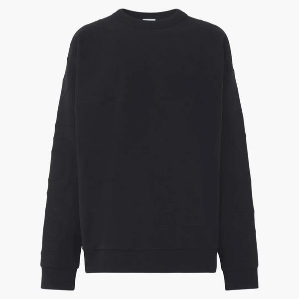 Burberry logotyp präglad bomullsbesättningar sweatshirt svart