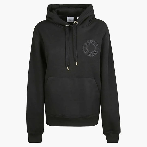Burberry -logotyp broderad hoodie svart