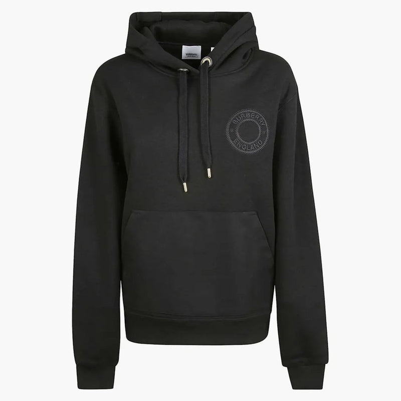 Logo burberry vyšívané mikiny černé