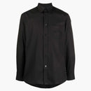 Burberry Logo-embroidered Long-sleeved Shirt Black