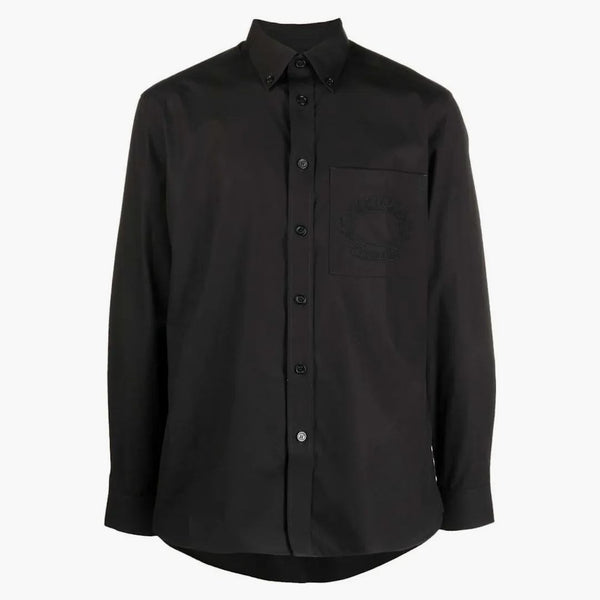 Burberry logo-embroidered långärmad skjorta svart