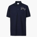 Burberry Logo-Embroidered Oversized Polo Shirt Navy