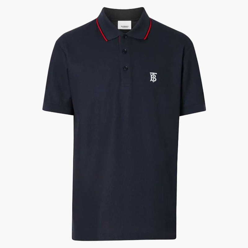 Burberry Logo Embroidered Polo Navy