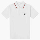 Logo burberry vyšívané pólo bílé