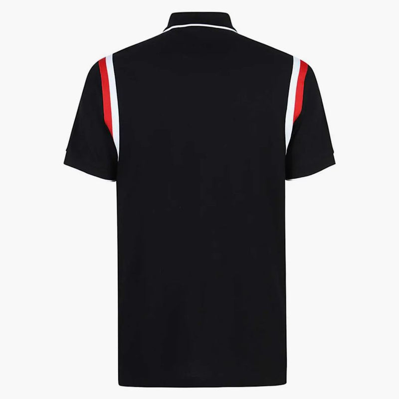 Burberry Logo Graphic Applique Cotton Polo Black