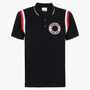 Logo Burberry Graphic Applique Cotton Polo Black