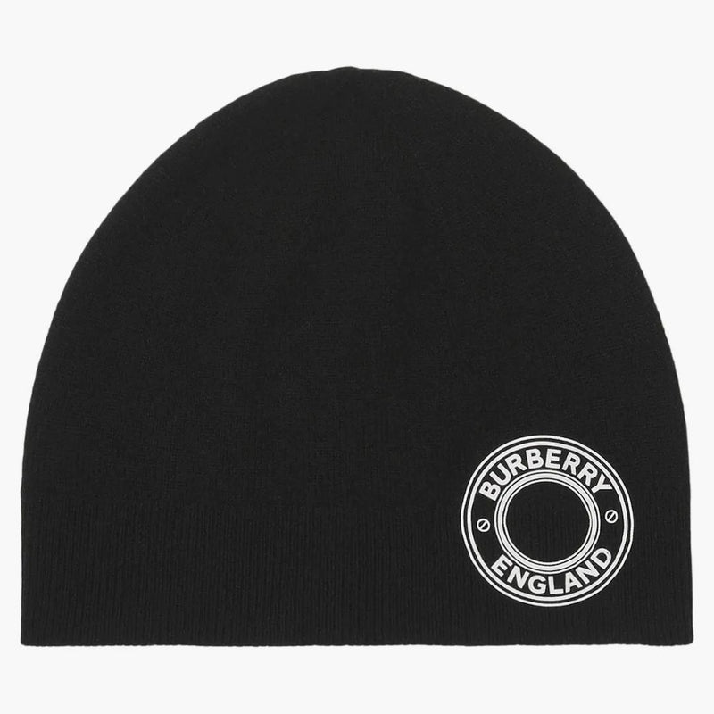 Burberry Logo Graphic Cashmere Blend Beanie Black