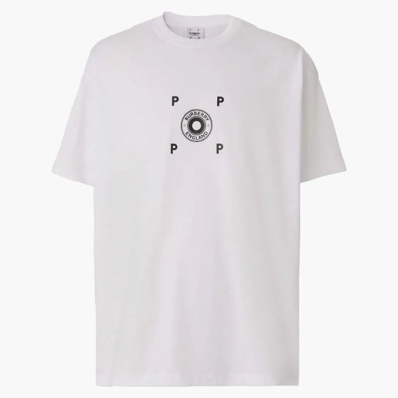 Burberry logo grafisk bomull t-shirt vit
