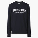 Logotipo de Burberry Intarsia Wool mezcla suéter Caol azul/blanco