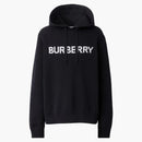 Logo burberry logo Intarsia Wool Cotton nadměrná mikina uhlí modrá