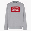 Logo Burberry Patch Cotton Mikina šedá