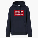 Burberry Logo Patch Hoodie Navy Red