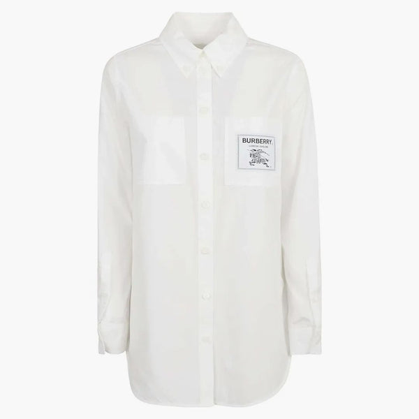 Burberry Logo Patch Shirt White