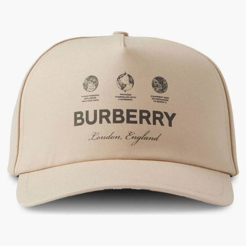Burberry Logo Print Baseball Cap Sand Beige