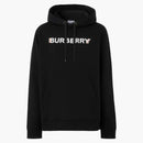 Burberry Logo Print Cotton Hoodie Black