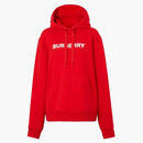 Burberry logo-stampa con cappuccio di cotone rosso