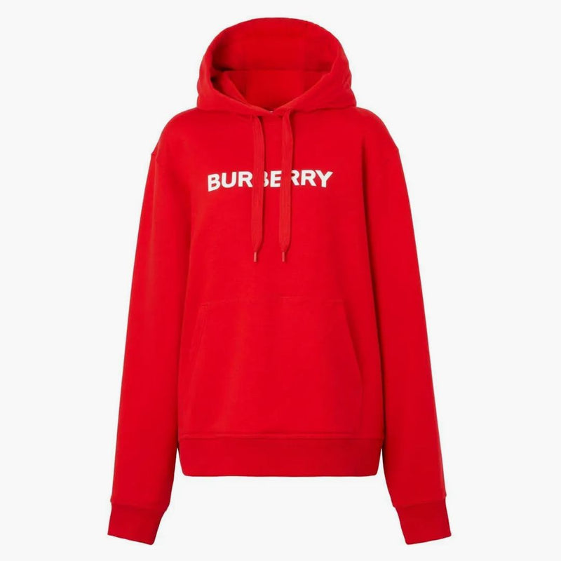 Bavlněná mikina z loga burberry červená