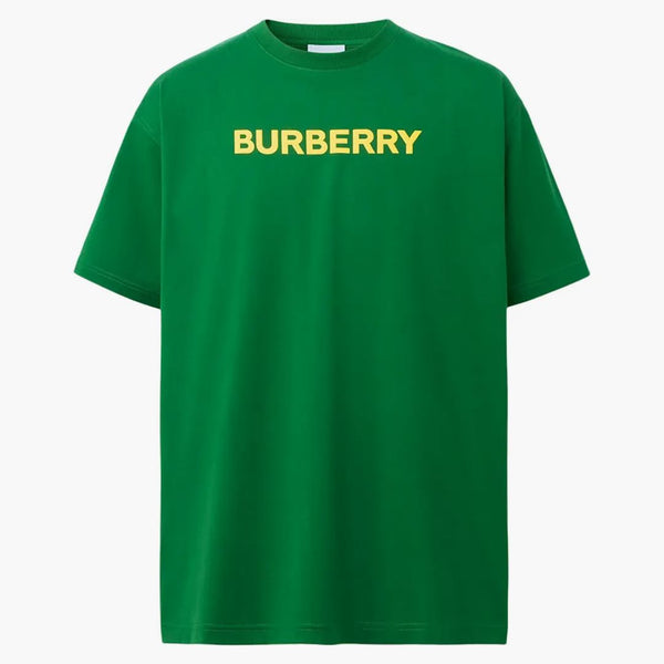 Burberry Logo Print Cotton Overdimensionerad t-shirt Ivy Green/Yellow