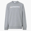 Logo burberry tisk bavlny mikina světle šedá melanta