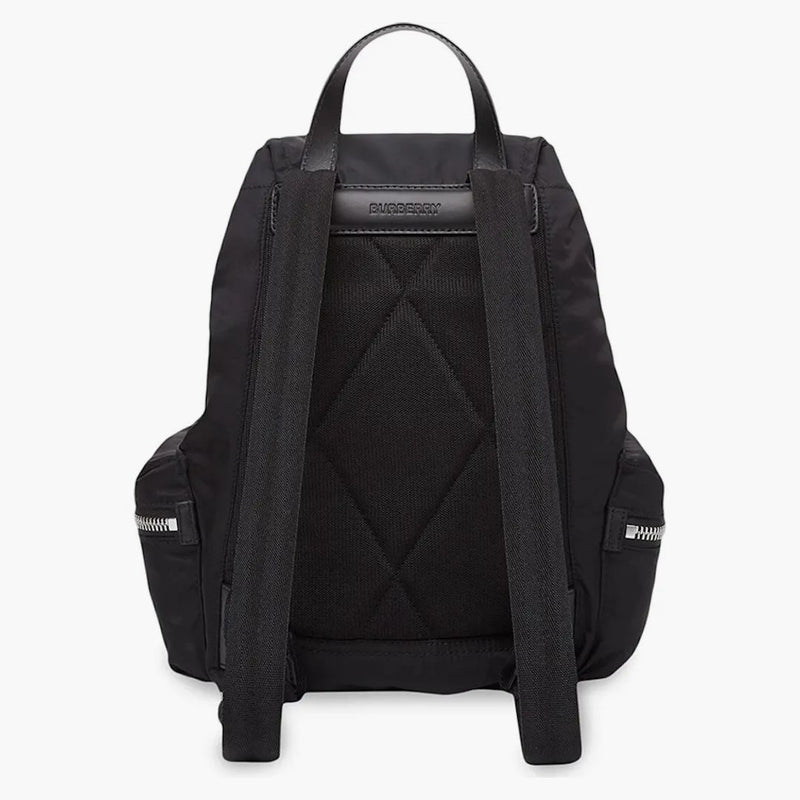 Burberry Logo Stampa zaino in nylon econilico nero