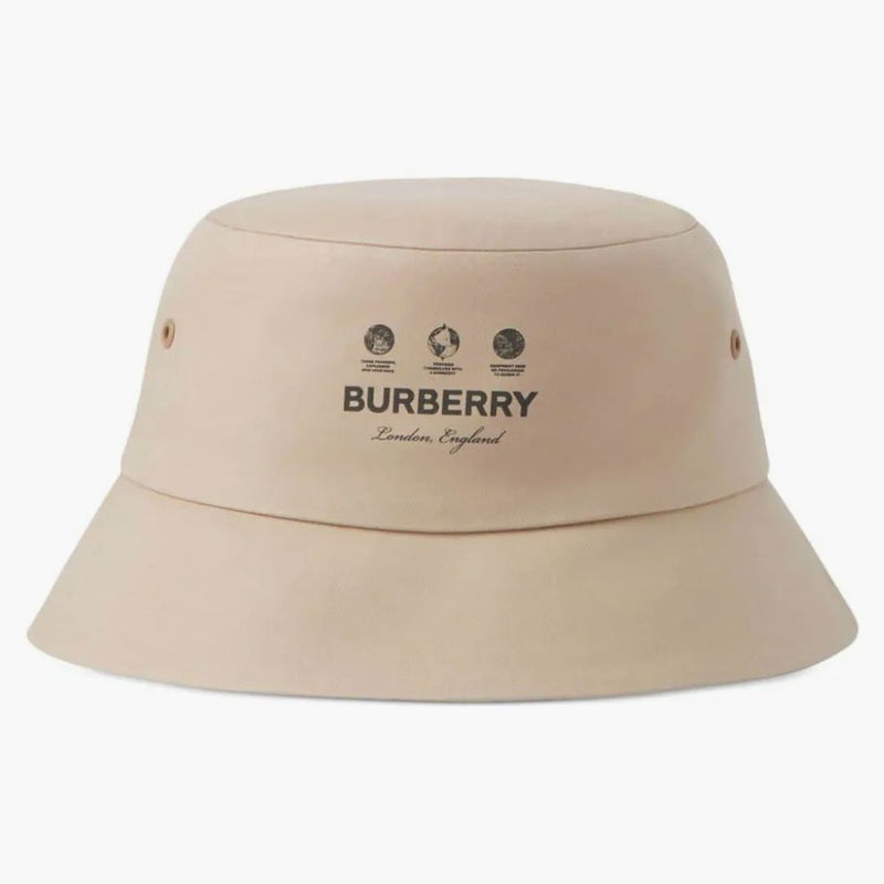 Burberry Logo Print Hat Sand Beige