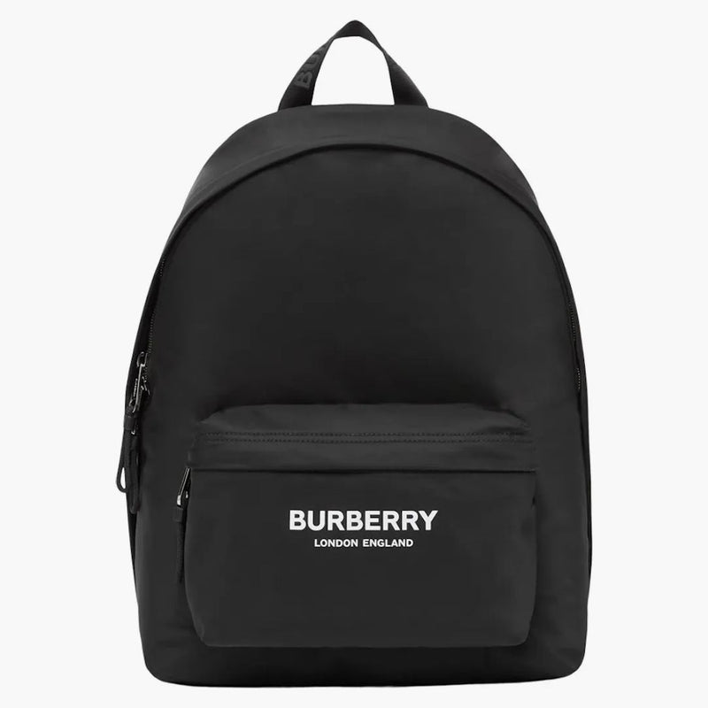 Logo burberry tisk nylonový batoh černý