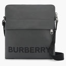Burberry Logo Print Nylon Crossbody Bag Charcoal Gray