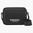 Burberry Logo Print Nylon Crossbody Bag Black