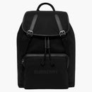 Logo Burberry Print Nylon Double Buckle Backpack Black