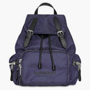 Burberry Logo Print Nylon Double Buckle Backpack Navy