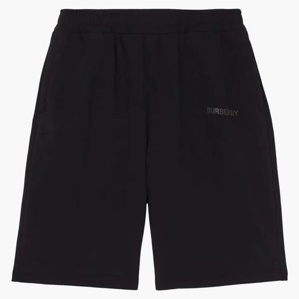 Burberry Logo Print Stretch Cotton Shorts Black