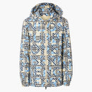 Burberry Logo-print Vintage Check Hooded Jacket Blue/black/beige