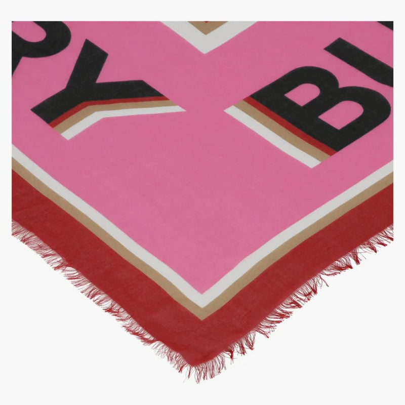 Logo Burberry Printed Scarf Bubble Gum Pink