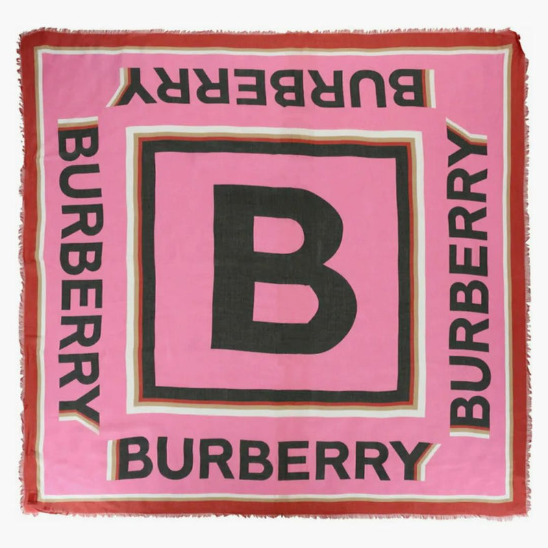 Logo Burberry Printed Scarf Bubble Gum Pink