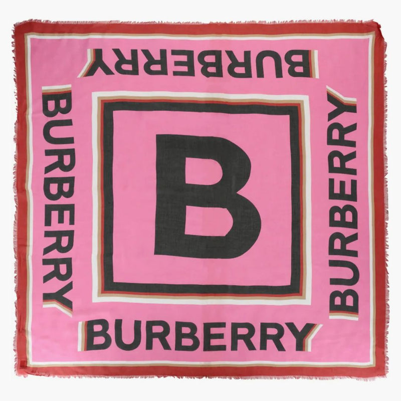 Logo Burberry Printed Scarf Bubble Gum Pink