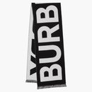 Burberry Logo Wool Jacquard Scarf Black
