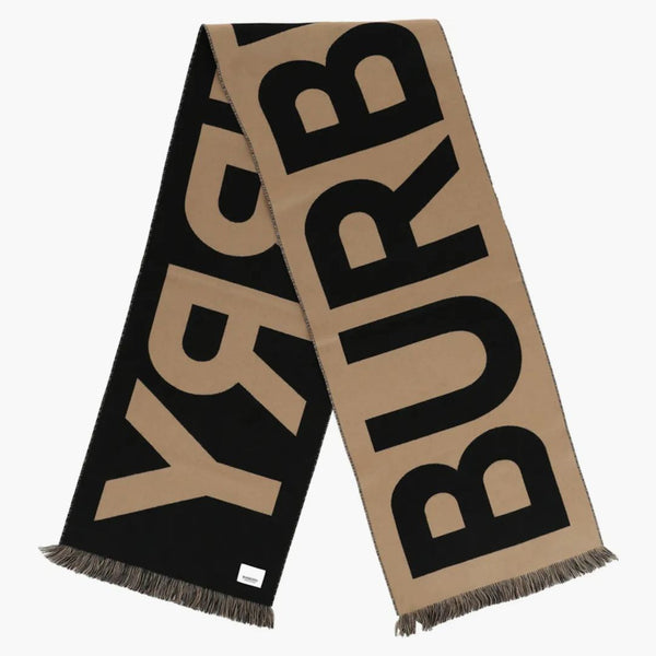 Burberry Logo Wool Scarf beige