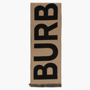 Burberry Logo Wool Scarf Beige