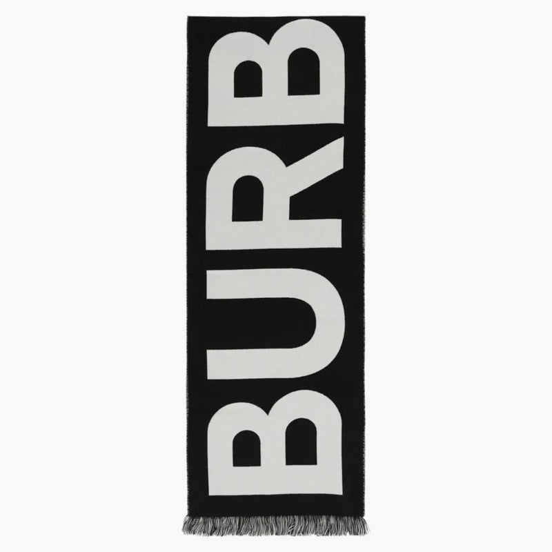 Logo burberry vlna šátek černá