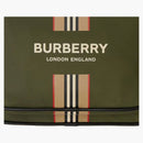Burberry Logo and Icon Stripe Print Econyl Crossbody Bag Dark Olive Green