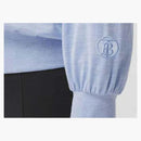 Burberry Long Sleeve Monogram Motif Silk Cotton Top Light Blue