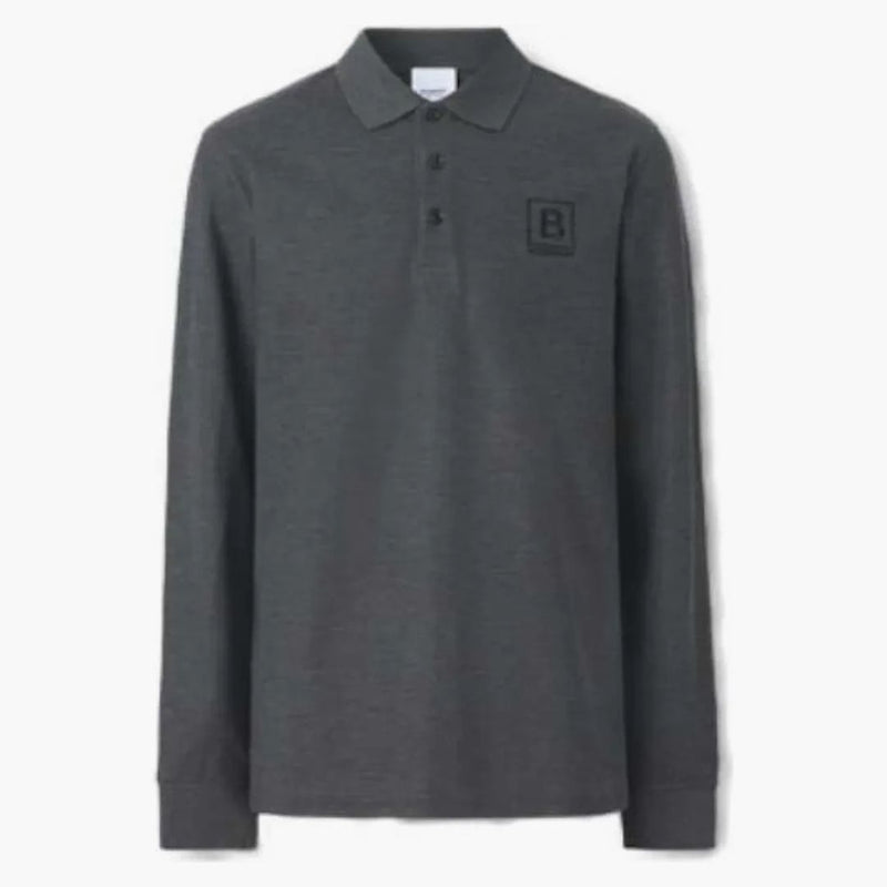 Burberry maniche lunghe polo grigio